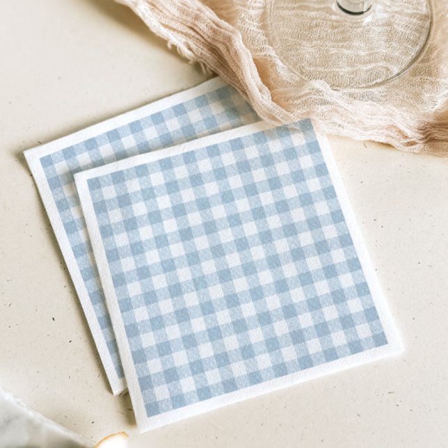 Einfaches blaues Gingham-Papier Serviette (Von Creator hochgeladen)
