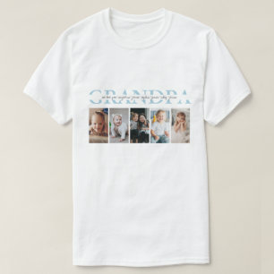 Einfaches blaues individuelles Opa-Foto-Geschenk m T-Shirt