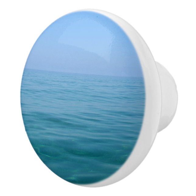 Einfaches blaues Meer und Sky Dresser Knob Keramikknauf (Rechts)