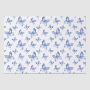 Einfaches blaues Schmetterlingsmuster Seidenpapier