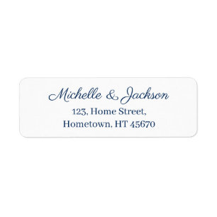 Einfaches blaues Skript Clear Text White Wedding