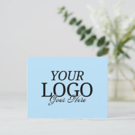 Einfaches Blue-Company-Logo mit QR-Code Postkarte