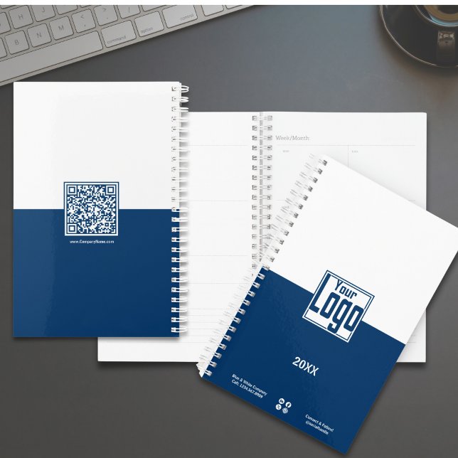 Einfaches Blue & White Small Business Planer (Simple Blue & White Small Business Planner with Logo)