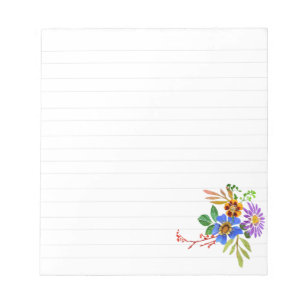 Einfaches Blumen Notizbuch  Notizblock