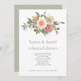 Einfaches Blumengeschirr Grüne Hochzeitsfeier Prob Einladung