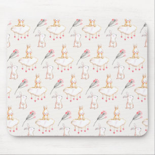 Einfaches Blumenhäschen-Muster Ostern Mousepad