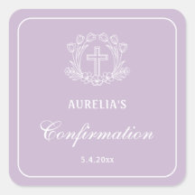 Einfaches Blumenkreuz auf Lilac-Bestätigung