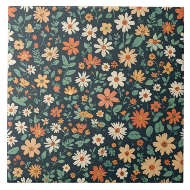 Einfaches Blumenmuster Fliese (Vorderseite)