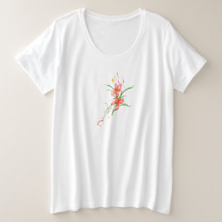 Einfaches Blumenmuster Große Größe T-Shirt