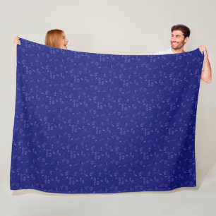 Einfaches Blumenmuster Retro Blau Fleecedecke