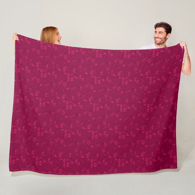 Einfaches Blumenmuster Retro Rot Fleecedecke (Beispiel)