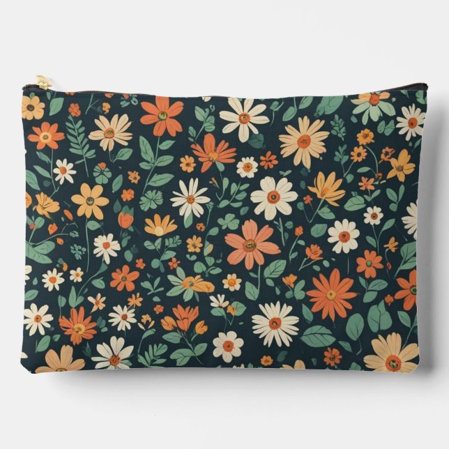 Einfaches Blumenmuster Zubehörtasche (Vorderseite)