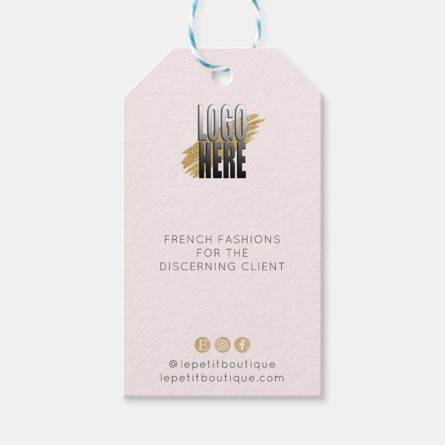Einfaches Blush-Logo Kleidung Preis Geschenkanhänger (Vorderseite)