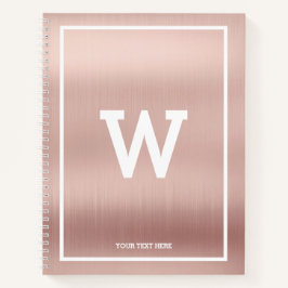 Einfaches Blush Pink Initial Monogram Sketchbook Notizbuch