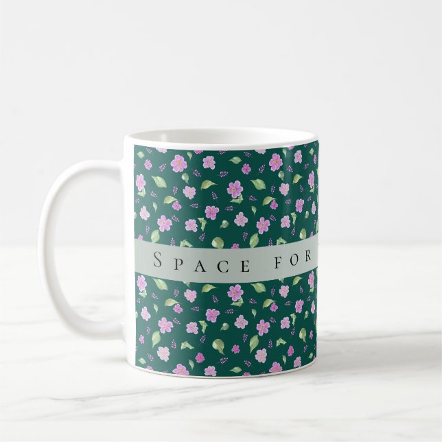 Einfaches botanisches Blumenmuster Kaffeetasse (Links)