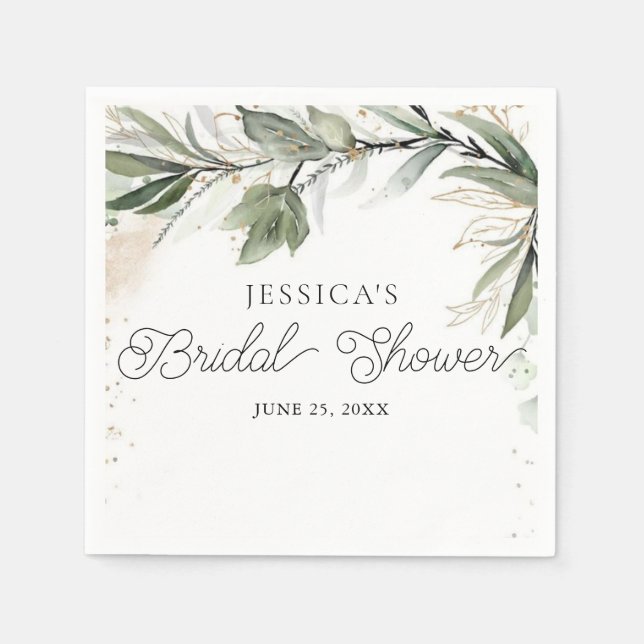 Einfaches botanisches Brautparty Napkins Serviette (Vorderseite)