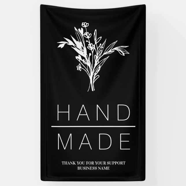 Einfaches botanisches Minimalistisch Handmade-Gesc Banner (Vertikal)