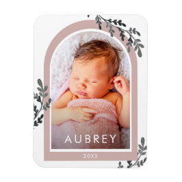 Einfaches botanisches Rosa Foto Arch und Hübsches  Magnet