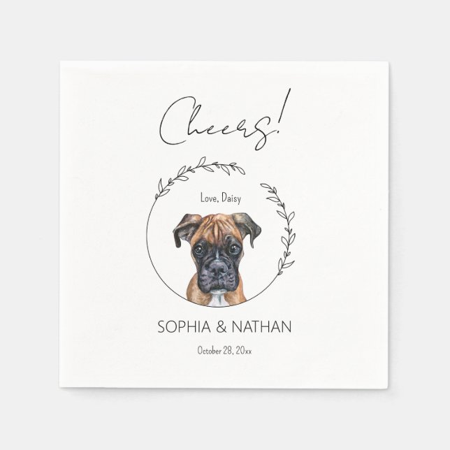 Einfaches Boxer-Hochzeitcocktail Serviette (Vorderseite)