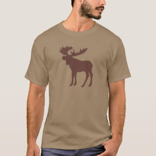Einfaches braunes Elchsymbol T-Shirt