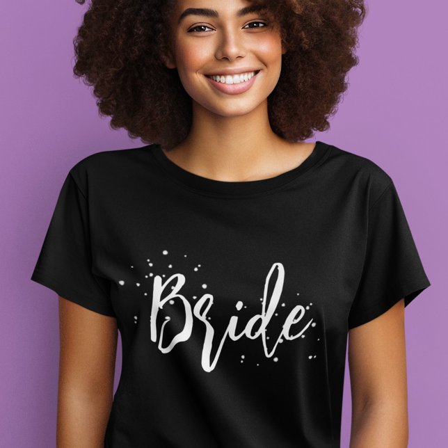 Einfaches Braut-Calligraphy-Script  T-Shirt (Bride simple calligraphy script womens t shirt.)