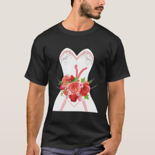 Einfaches Brautkleid für Brautduschen T-Shirt