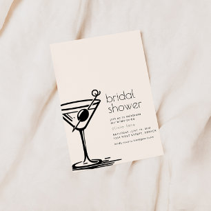 Einfaches Brautparty Einladung mit Martini-Glas