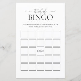 Einfaches Bridal Bingo Brautparty Game