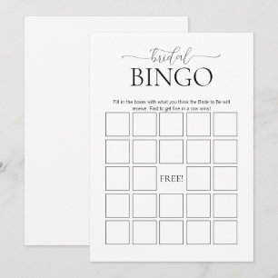 Einfaches Bridal Bingo Brautparty Game Einladung