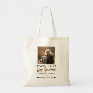 Einfaches Brown & Black Text Dog Oma Foto Tragetasche