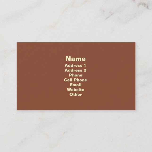Einfaches Brown Visitenkarte (Vorderseite)