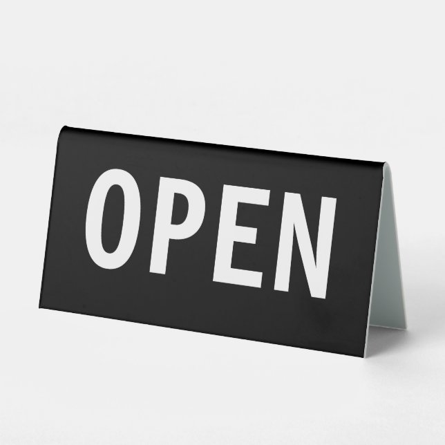 Einfaches Budget fett offenes Zeichen Tischaufsteller (Vorderseite)