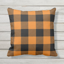 Einfaches Buffalo Kariert Orange- und Schwarz-Thro