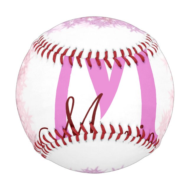 Einfaches buntes Glitter-Funkeln-Add-Name-Monogram Baseball (Vorderseite)