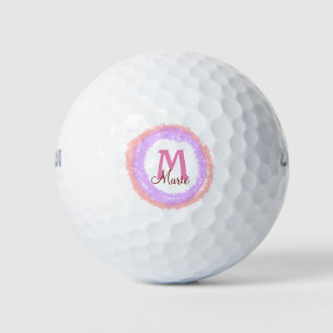 Einfaches buntes Glitter-Funkeln-Add-Name-Monogram Golfball