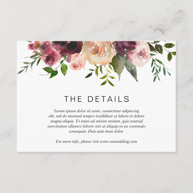 Einfaches Burgund Der Weintraum Begleitkarte (Vorderseite)