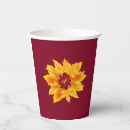 Einfaches Burgunder Gold Herbstfest Drink Pappbecher