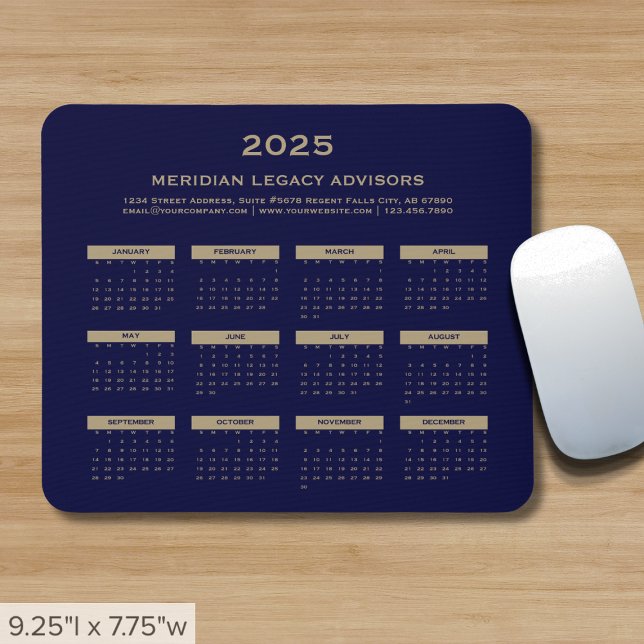 Einfaches Business-2025-Kalender Mousepad (Von Creator hochgeladen)
