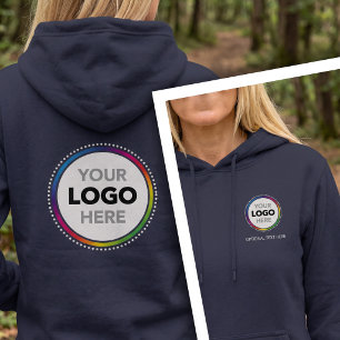 Einfaches Business-Logo-Hoodie - Vorder- und Rücks Hoodie