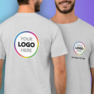 Einfaches Business-Logo-T-Shirt - Vorder- und Rück T-Shirt