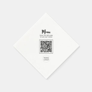 Einfaches Business-Logo und QR-Code Werbung Napkin Serviette