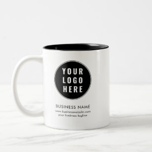 Einfaches Business-Logo und Werbeartikel mit Sloga Zweifarbige Tasse