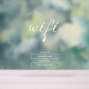 Einfaches Business-Wifi-Passwort und Netzwerk Acrylschild