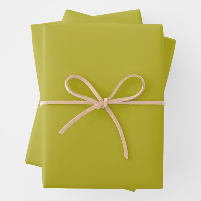 Einfaches Chartreuse-Grün Einfarbig Einfache Farbe Geschenkpapier Set (Beispiel)