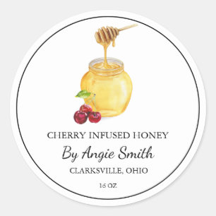 Einfaches Cherry-Infused-Honey-Label Runder Aufkleber