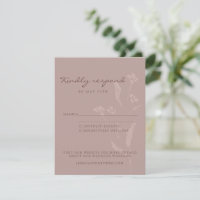 Einfaches Chic Botanisches Skript Dusty Mauve Wedd