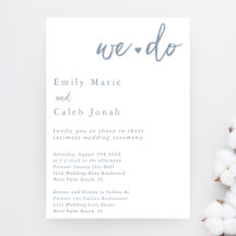 Einfaches Chic Dusty Blue Intimate Courthouse Wedd