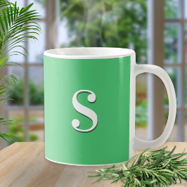 Einfaches Chic Elegant Minimal Grünes Monogramm Kaffeetasse