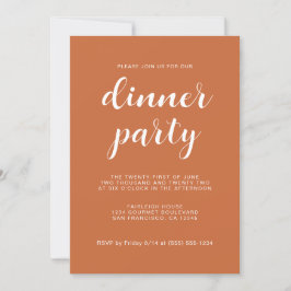 Einfaches Chic Script Burnt Orange Dinner Party Einladung