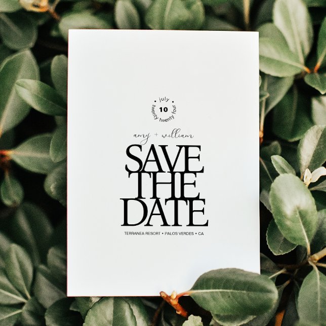 Einfaches Chic ・ Stilvoll und modern Minimalistisc Save The Date (Simple Chic • Stylish Modern Minimalist • Elegant Save The Date. Stunning, stylish, a showstopper.)